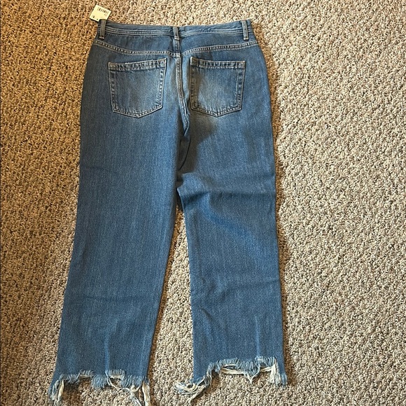 Free People Blue Frayed Hem Jeans - Picture 3 of 3